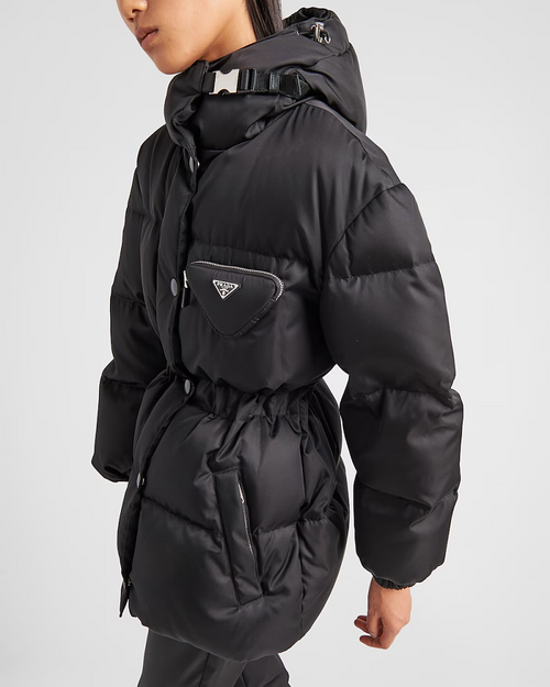 Prada Re-Nylon Puffer Jacket with Logo-Embellished Flap Pockets