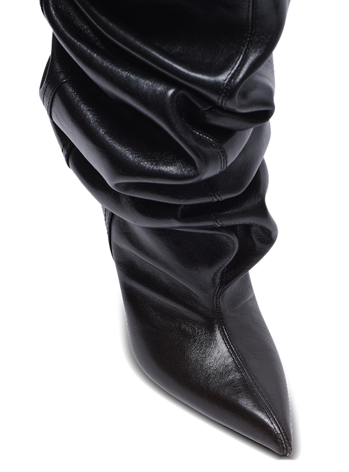 Balmain Paris “Royale Ruche” Sculpted Wedge Thigh-High Boots