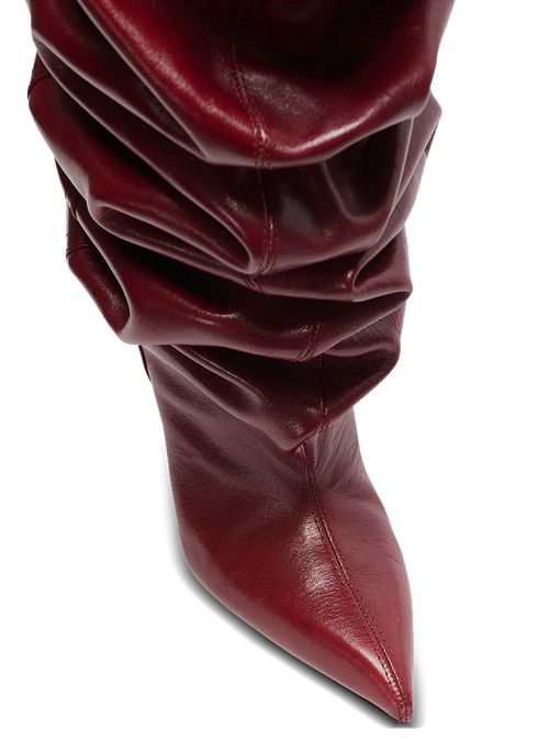 Balmain Paris “Royale Ruche” Sculpted Wedge Thigh-High Boots