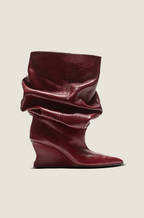 Balmain Paris “Imperial Sculpt” Wedge-Leg Slouch Boot