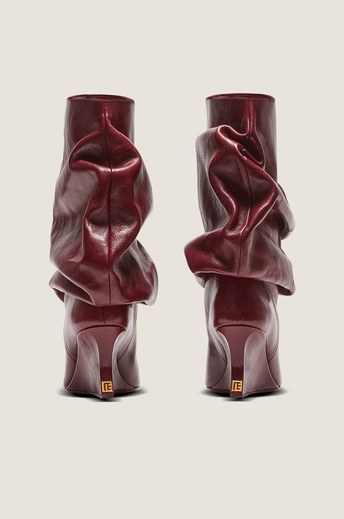 Balmain Paris “Imperial Sculpt” Wedge-Leg Slouch Boot