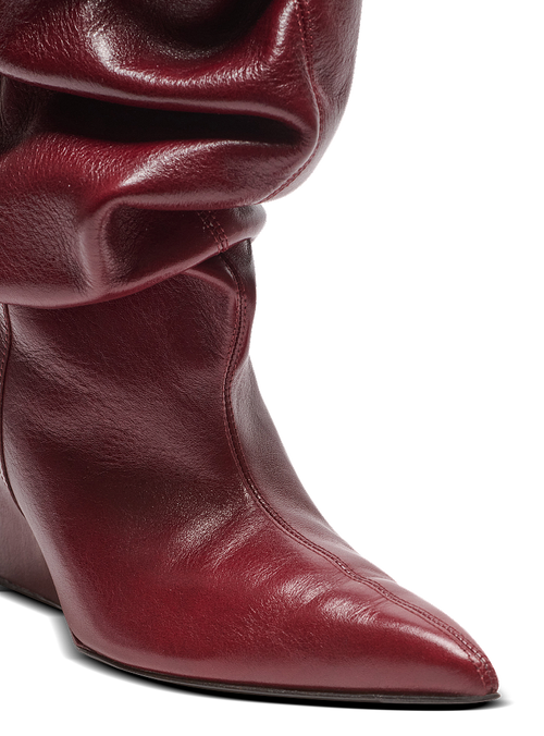 Balmain Paris “Imperial Sculpt” Wedge-Leg Slouch Boot