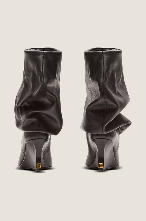 Balmain Paris “Imperial Sculpt” Wedge-Leg Slouch Boot
