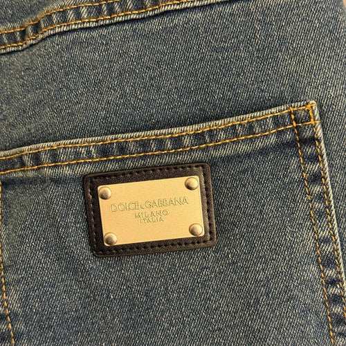 Dolce & Gabbana-DG Jewel Embellished Cropped Denim Jeans