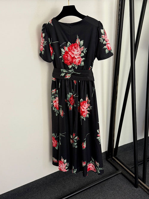 Dolce & Gabbana – Rosa Sicilia Floral Midi Dress