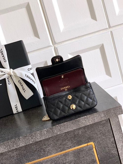 Chanel Pearl Heart Charm Mini Flap Bag in Quilted Lambskin with Gold-Tone Hardware