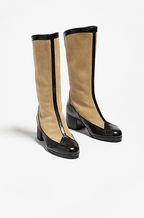 Chanel Métiers d’Art Two-Tone Suede & Leather Knee Boots