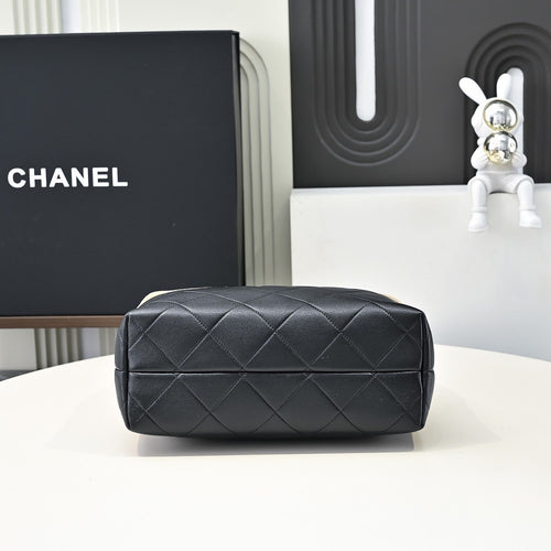 Chanel Deauville Two-Tone Suede & Quilted Calfskin Bucket Tote with Gold-Tone Hardware