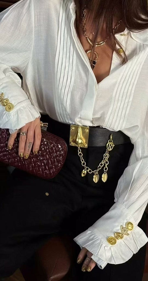 Schiaparelli – Héritage Doré Pleated Blouse