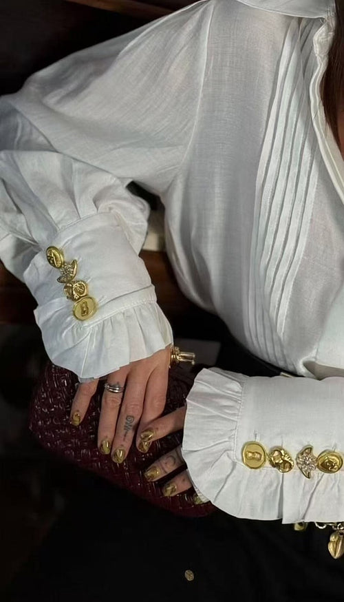 Schiaparelli – Héritage Doré Pleated Blouse