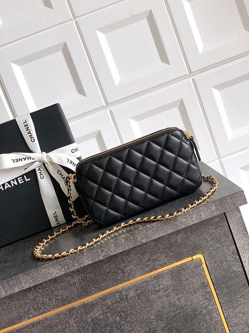 Chanel Quilted Lambskin Mini Vanity Bag with Gold-Tone Hardware