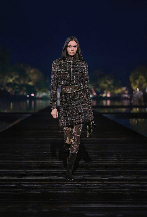 Chanel Métiers d’Art Black Suede & Calfskin Leather Knee Boots