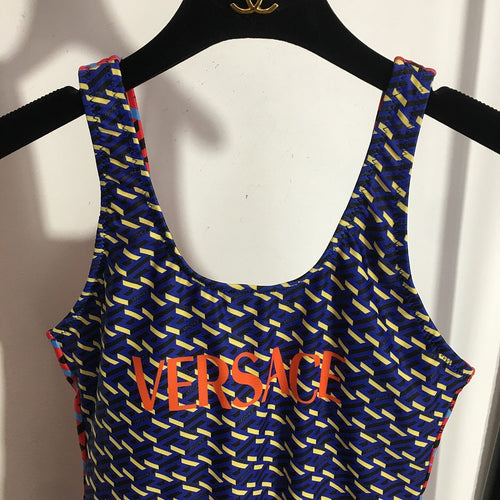 Versace Geo-Print Monogram One-Piece Swimsuit
