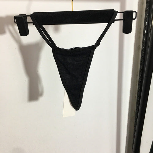 Christian Dior Noir Monogram Bikini Set with Gold Logo Detail