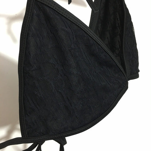 Christian Dior Noir Monogram Bikini Set with Gold Logo Detail
