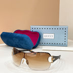 Gucci-Horsebit Shield Rimless Sunglasses