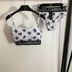 Dolce & Gabbana Monogram Stretch Bralette & High-Waist Brief Set