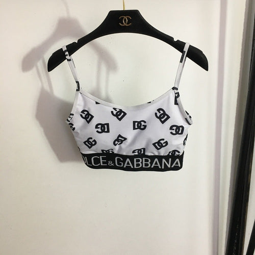 Dolce & Gabbana Monogram Stretch Bralette & High-Waist Brief Set