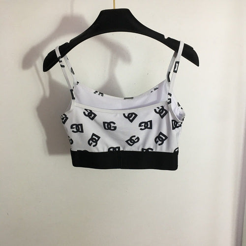 Dolce & Gabbana Monogram Stretch Bralette & High-Waist Brief Set
