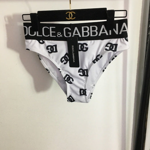 Dolce & Gabbana Monogram Stretch Bralette & High-Waist Brief Set