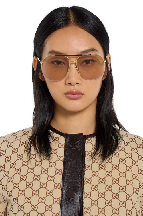 Gucci Riviera Aviator Sunglasses – Signature Metal Frame