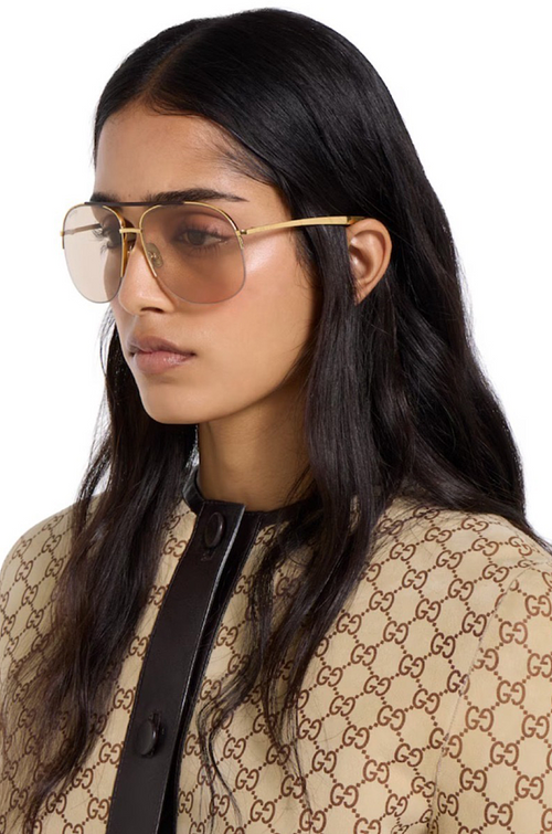 Gucci Riviera Aviator Sunglasses – Signature Metal Frame