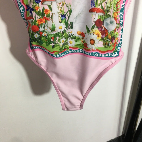 Dolce & Gabbana “Garden Reverie” Bunny-Print One-Piece Swimsuit