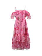 Blush Bloom Off-Shoulder Ruffled Maxi Dress