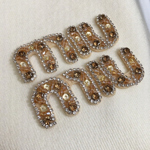 Miu Miu Embellished Logo Knit Tank Top