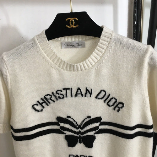 Christian Dior Butterfly Intarsia Knit Tee