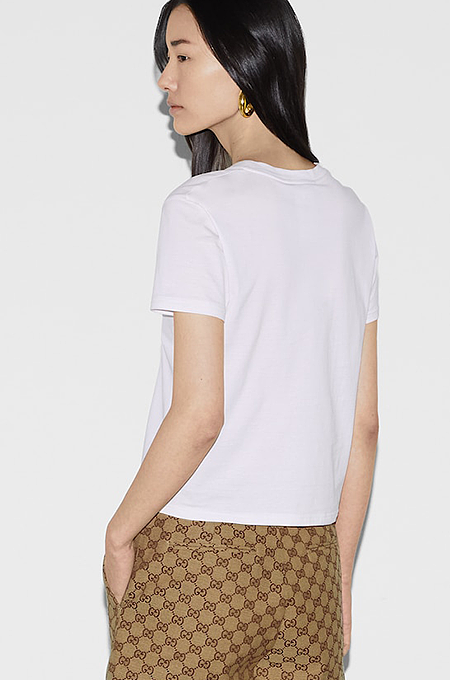 Gucci Retro Logo Print Cotton Jersey T-Shirt