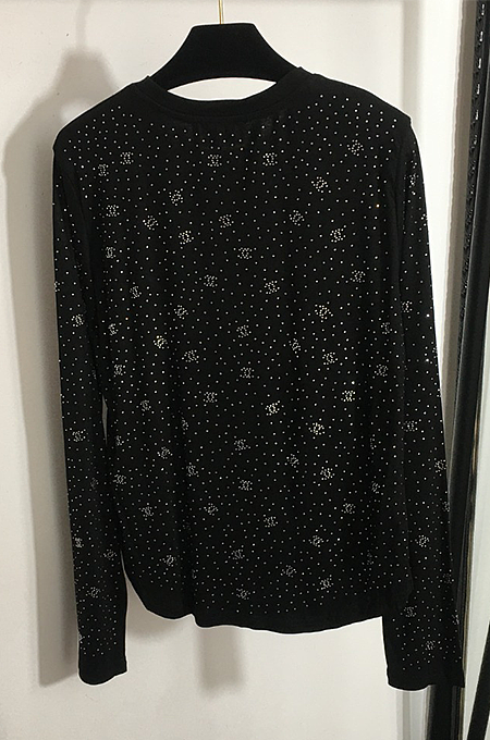 Chanel Crystal Monogram Long Sleeve Top