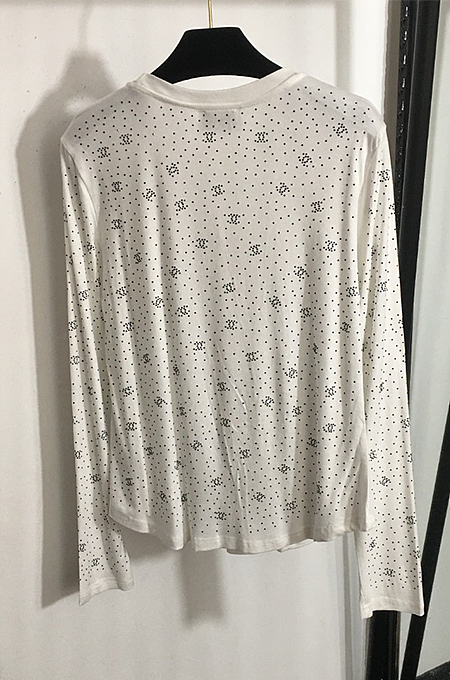 Chanel Crystal Monogram Long Sleeve Top