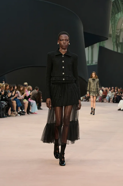 Chanel “Voile Nocturne” Layered Tulle Midi Skirt — Black (S–L)