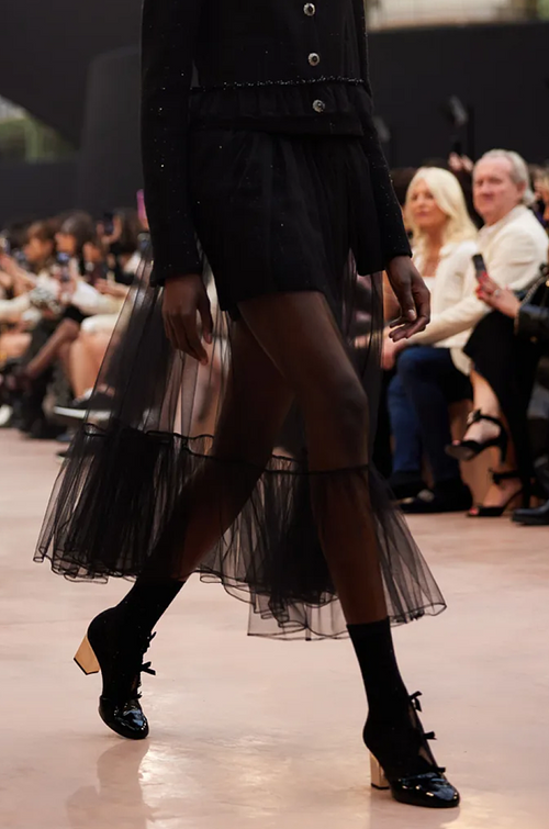 Chanel “Voile Nocturne” Layered Tulle Midi Skirt — Black (S–L)