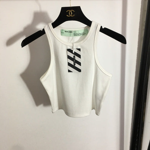 Off-White Ribbed Cropped Tank Top