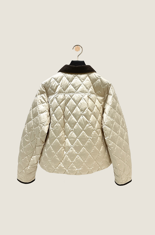 Brunello Cucinelli “Monili Alpine Quilt” Velvet-Collar Jacket — Cream (S–L)