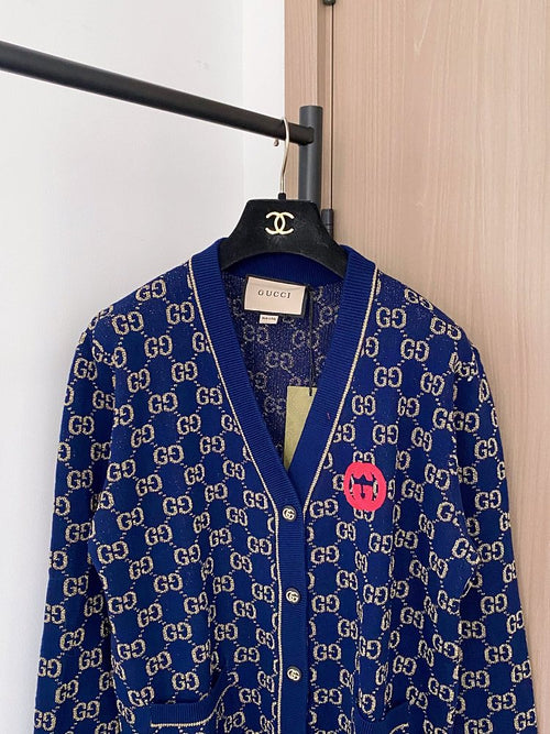 Gucci “Luxe Monogram Aureate” Statement Cardigan