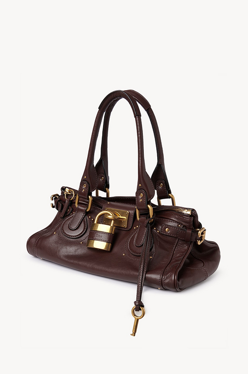 Chloé “Paddington Revival” Lock Satchel – Espresso Leather