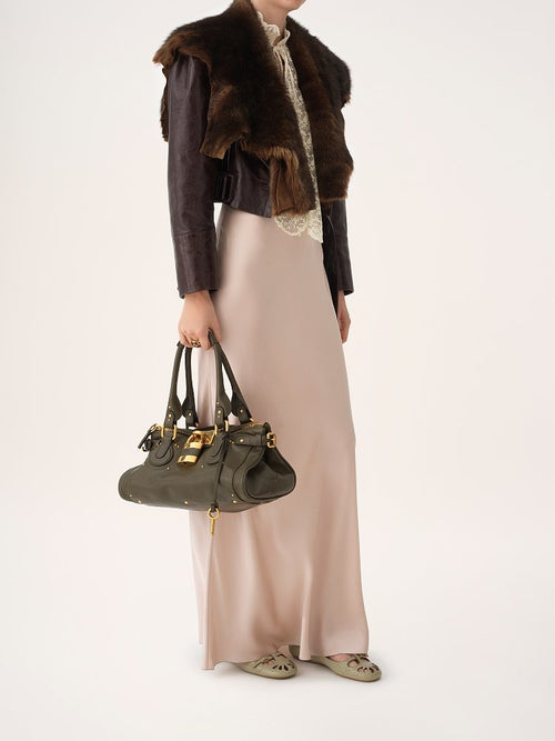 Chloé “Paddington Revival” Padlock Satchel – Olive