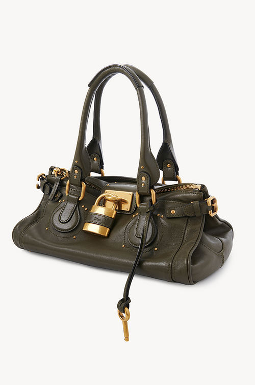 Chloé “Paddington Revival” Padlock Satchel – Olive