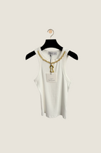 Schiaparelli “Keyhole Gold Chain” Sculpted Rib Tank — S-L