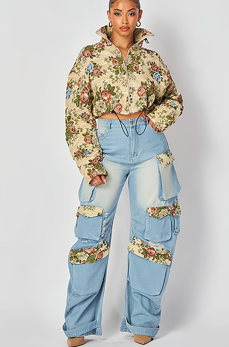 'Ryelle' Denim Pants Set