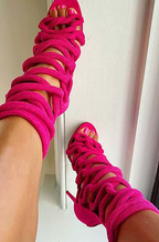 'Cliree' Leather and Rope Heels