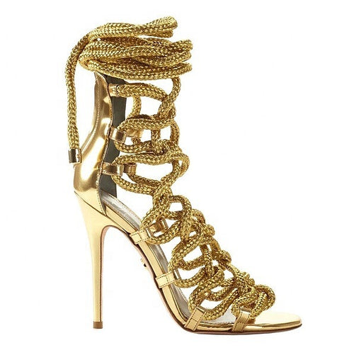 'Cliree' Leather and Rope Heels