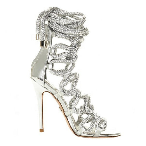 'Cliree' Leather and Rope Heels