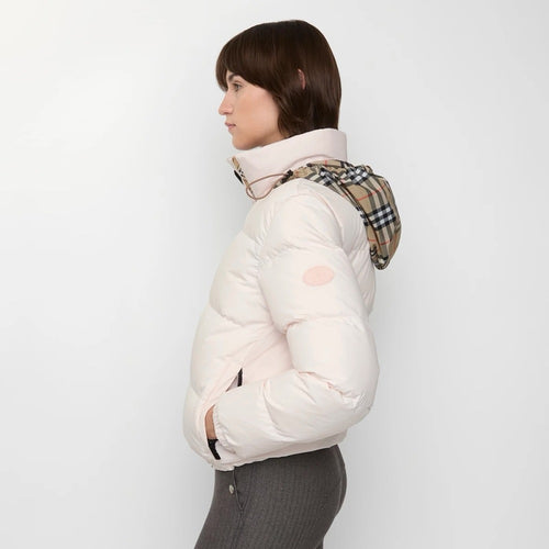 Burberry “Era Kensington” Signature Check-Trim Puffer Jacket