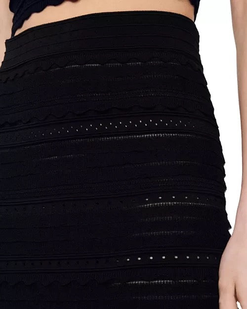 Sandro Noir Sculpt Knit Two-Piece Set