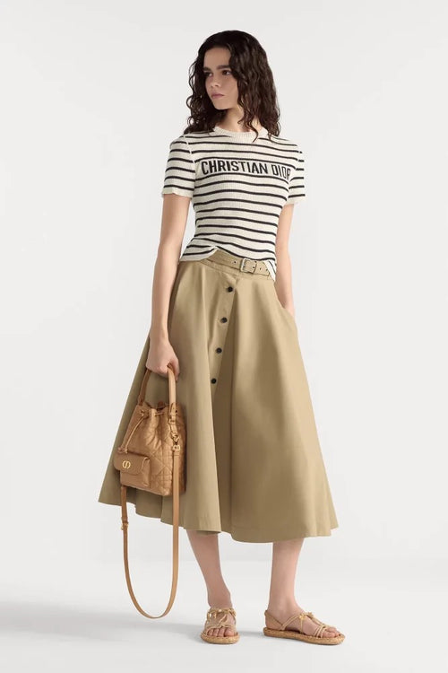 Christian Dior Navy & Ivory Striped Knit Tee