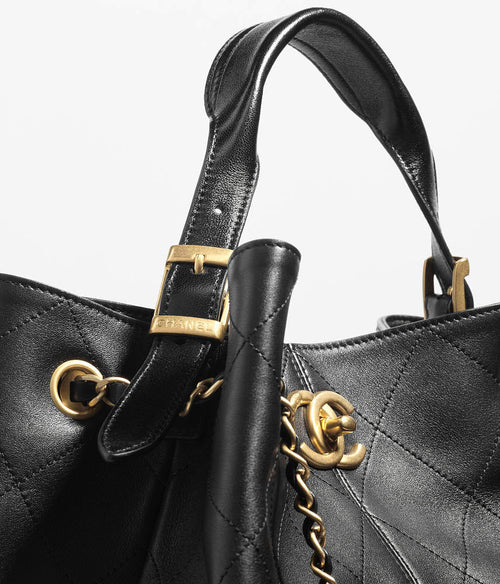 Chanel Deauville Large Quilted Leather Tote – Black & Gold Runway Edition